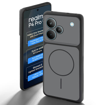 Dual Tone Silicone Back Cover Case With Metal Like Buttons For Realme P4 Pro 5G