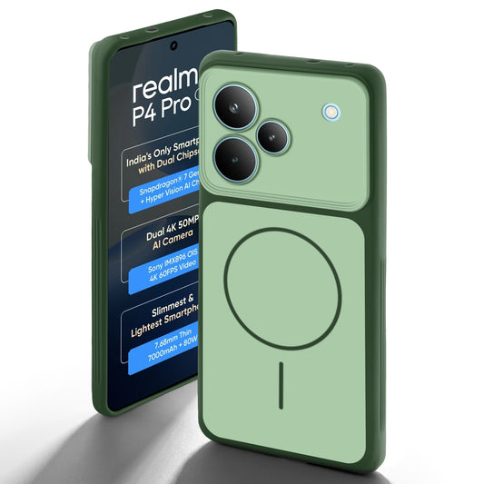 Dual Tone Silicone Back Cover Case With Metal Like Buttons For Realme P4 Pro 5G