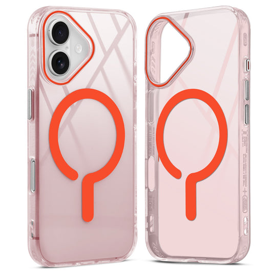 360° Airbag Protection Jelly Transparent MagSafe Compatible Back Case For Apple iPhone 16 with Metal Finish Buttons