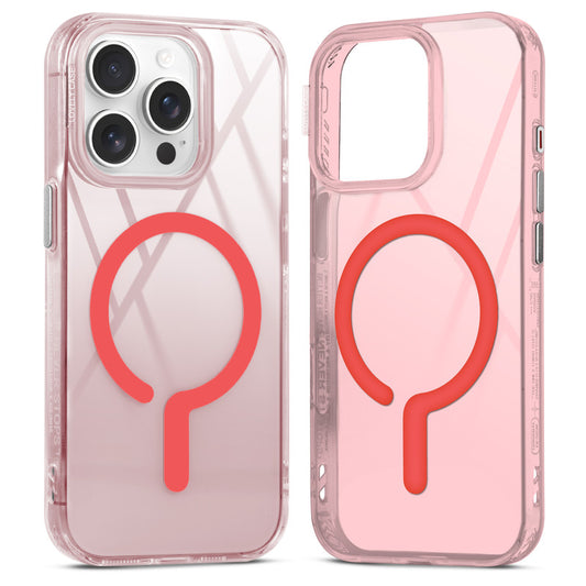 360° Air-Cushioned Protection Back Case For Apple iPhone 15 Pro Jelly Transparent MagSafe Compatible with Metal Finish Buttons