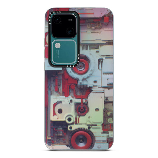 Colorful Reflective Circuit Prints Hard Back Protector Case For Vivo V30 5G