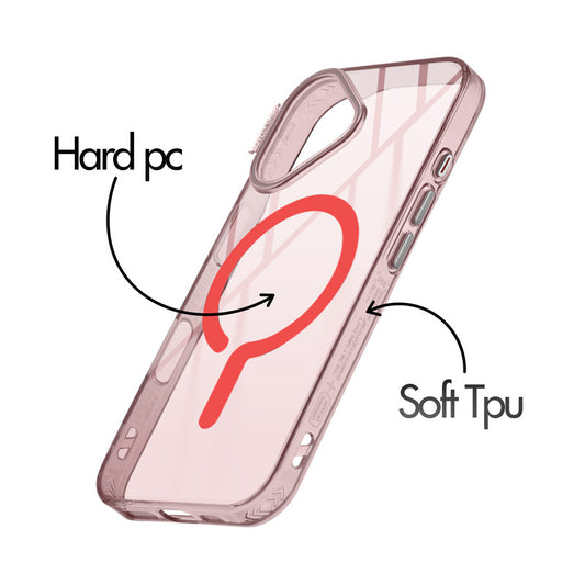 360° Air-Cushioned Protection Back Case For Apple iPhone 16 Jelly Transparent MagSafe Compatible with Metal Finish Buttons