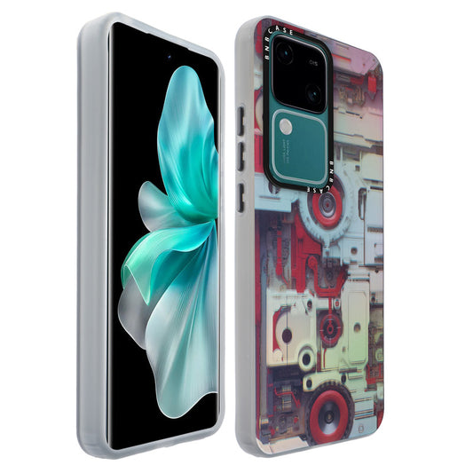 Colorful Reflective Circuit Prints Hard Back Protector Case For Vivo V30 5G