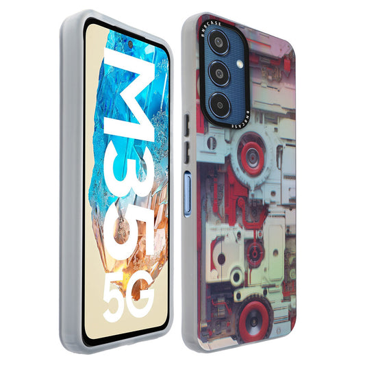 Colorful Reflective Circuit Prints Hard Back Protector Case For Samsung M35 5G