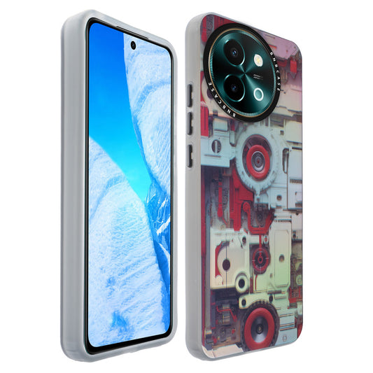 Colorful Reflective Circuit Prints Hard Back Protector Case For Vivo Y58 5G