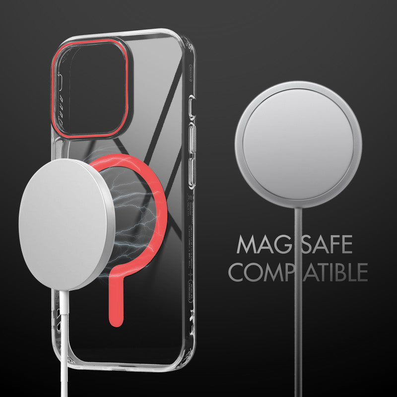 Crystal Clear Airbag Bumper Wireless Charging Support Compatible Back Case For Apple iPhone 13 Pro Max with Metal Finish Buttons