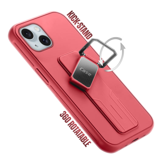 Premium Silicone Case with Metal Kickstand and Camera Protection Back Cover For Apple iPhone 14