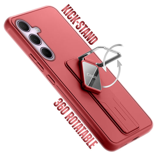 Premium Silicone Case with Metal Kickstand and Camera Protection Back Cover For Samsung A35 5G