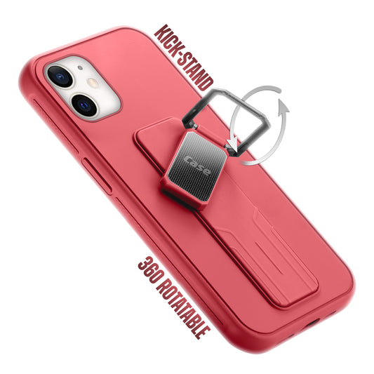 Premium Silicone Case with Metal Kickstand and Camera Protection Back Cover For Apple iPhone 12