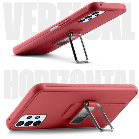 Premium Silicone Case with Metal Kickstand and Camera Protection Back Cover For Samsung A23 4G