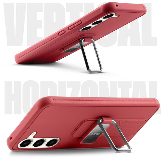 Premium Silicone Case with Metal Kickstand and Camera Protection Back Cover For Samsung S23 5G