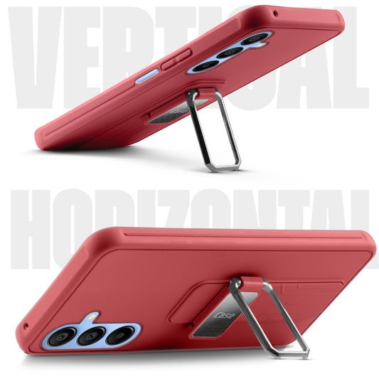 Premium Silicone Case with Metal Kickstand and Camera Protection Back Cover For Samsung A15 5G