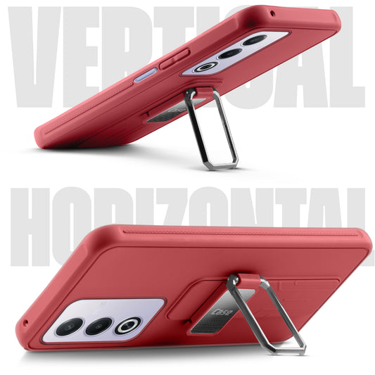 Premium Silicone Case with Metal Kickstand and Camera Protection Back Cover For Oppo A3 Pro 5G