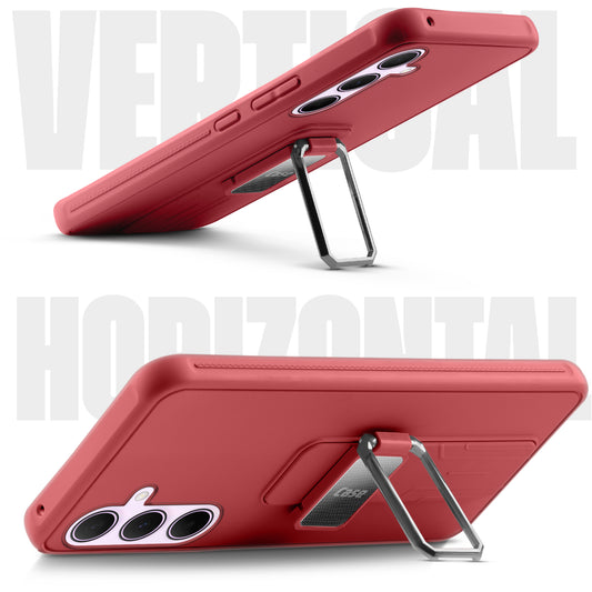 Premium Silicone Case with Metal Kickstand and Camera Protection Back Cover For Samsung A55 5G
