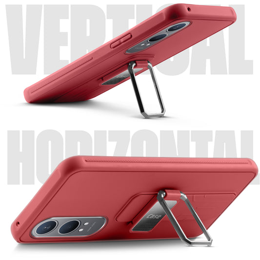Premium Silicone Case with Metal Kickstand and Camera Protection Back Cover For OnePlus Nord CE 4 Lite 5G