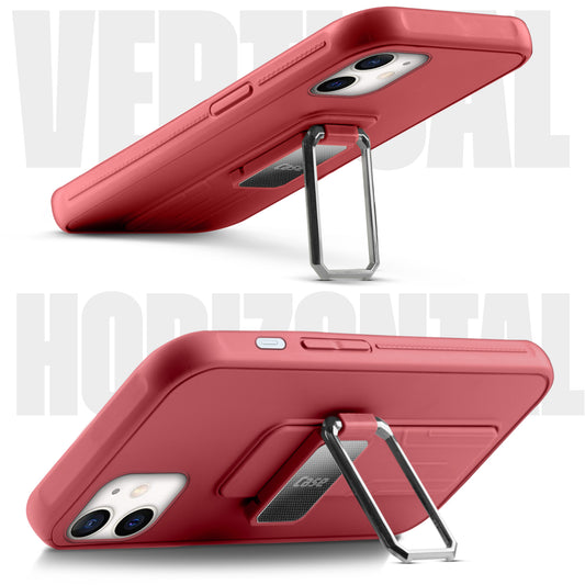 Premium Silicone Case with Metal Kickstand and Camera Protection Back Cover For Apple iPhone 11