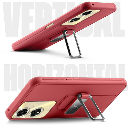 Premium Silicone Case with Metal Kickstand and Camera Protection Back Cover For Oppo A59 5G