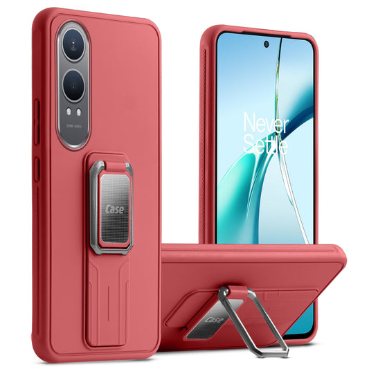 Premium Silicone Case with Metal Kickstand and Camera Protection Back Cover For OnePlus Nord CE 4 Lite 5G