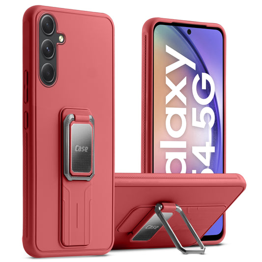 Premium Silicone Case with Metal Kickstand and Camera Protection Back Cover For Samsung A54 5G