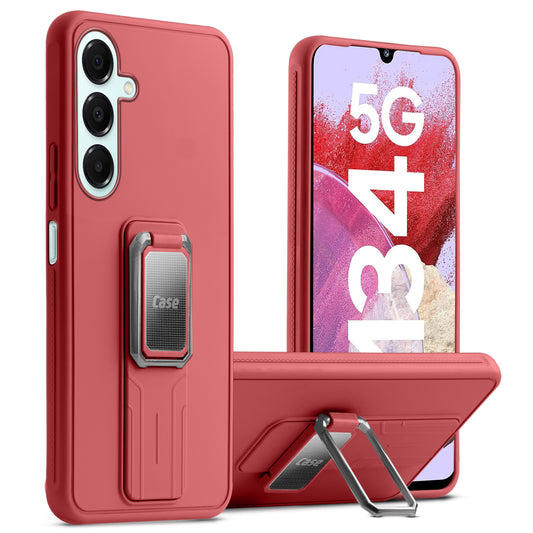 Premium Silicone Case with Metal Kickstand and Camera Protection Back Cover For Samsung M34 5G