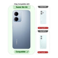 Clear hard back case compatibility guide showing fit for Redmi 15A 5G 5G and not compatible with other models