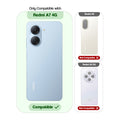 Clear hard back case compatibility guide showing fit for Redmi A7 4G and not compatible with other models