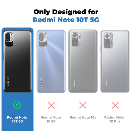 Silicone Frame Transparent Hard Back Ring Stand Case for Redmi Note 10T 5G