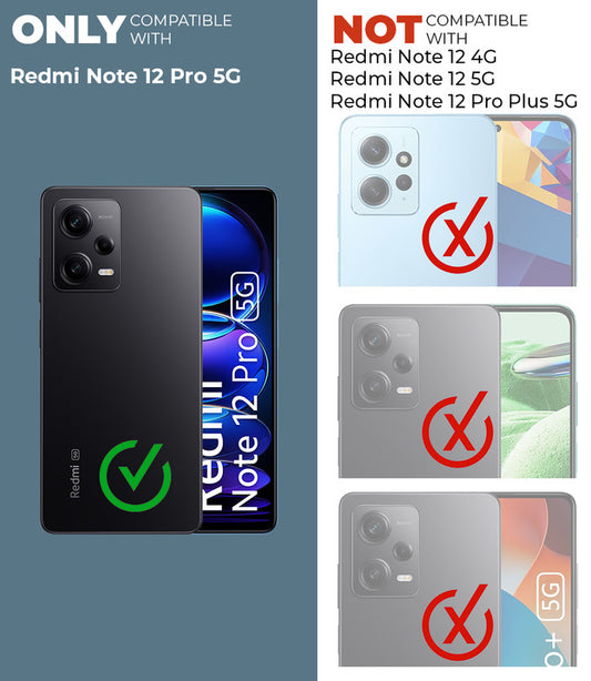 Crystal Clear Anti-Yellow Transparent Back Cover Case With Camera Ring Protection for Redmi Note 12 Pro 5G