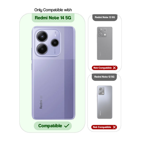 Silicone Frame Transparent Hard Back Ring Stand Case for Redmi Note 14 5G