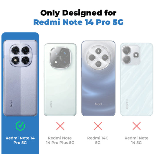 Silicone Frame Transparent Hard Back Ring Stand Case for Redmi Note 14 Pro 5G