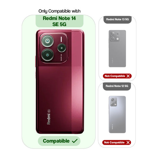 Crystal Clear Anti-Yellow Transparent Back Cover Case With Camera Ring Protection for Redmi Note 14 SE 5G
