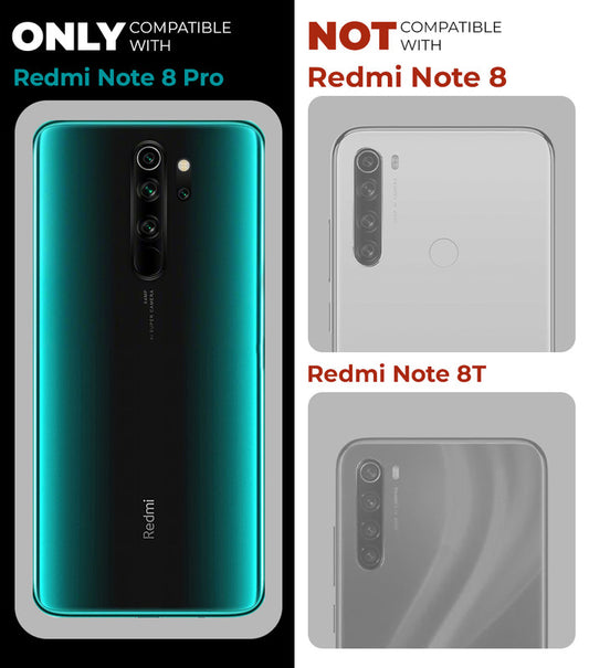 Silicone Frame Transparent Hard Back Ring Stand Case for Redmi Note 8 Pro