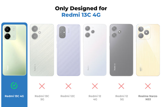 Premium Acrylic Transparent Back Cover for Redmi 13C 4G