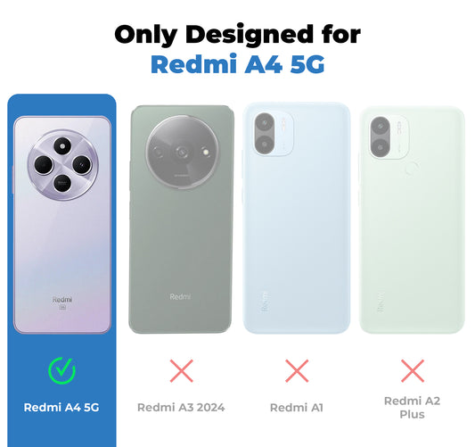 Crystal Clear Hard Back Anti-Yellowing Phone Case For Redmi A4 5G