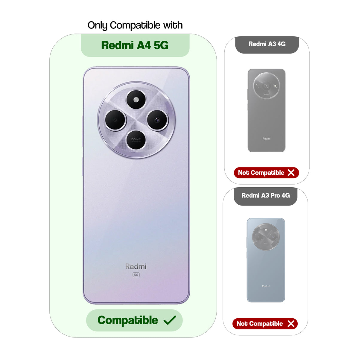 Dual Tone Silicone Grip Back Cover with Camera Protection for Redmi A4 5G