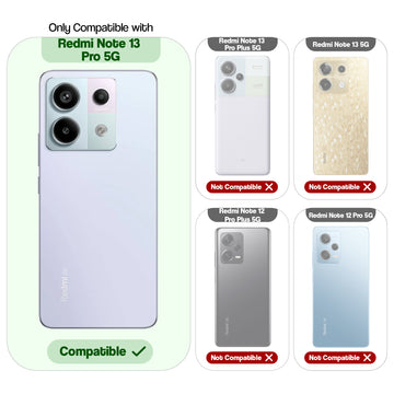 Crystal Clear Anti-Yellow Transparent Back Cover Case With Camera Ring Protection for Redmi Note 13 Pro 5G