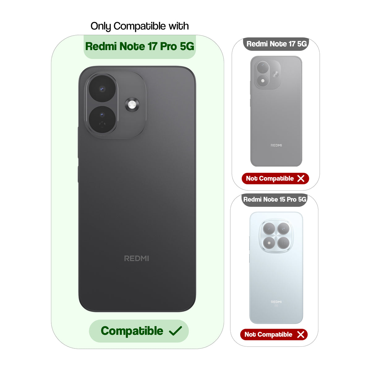 Dual Tone Silicone Grip Back Cover with Camera Protection for Redmi Note 17 Pro 5G
