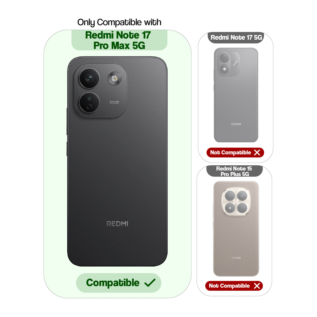 Dual Tone Silicone Grip Back Cover with Camera Protection for Redmi Note 17 Pro Max 5G