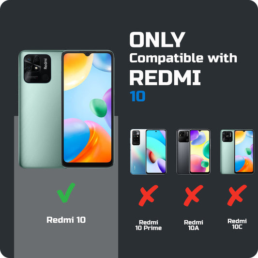 Silicone Frame Transparent Hard Back Ring Stand Case for Redmi 10