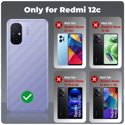 Silicone Frame Transparent Hard Back Cover for Redmi 12C