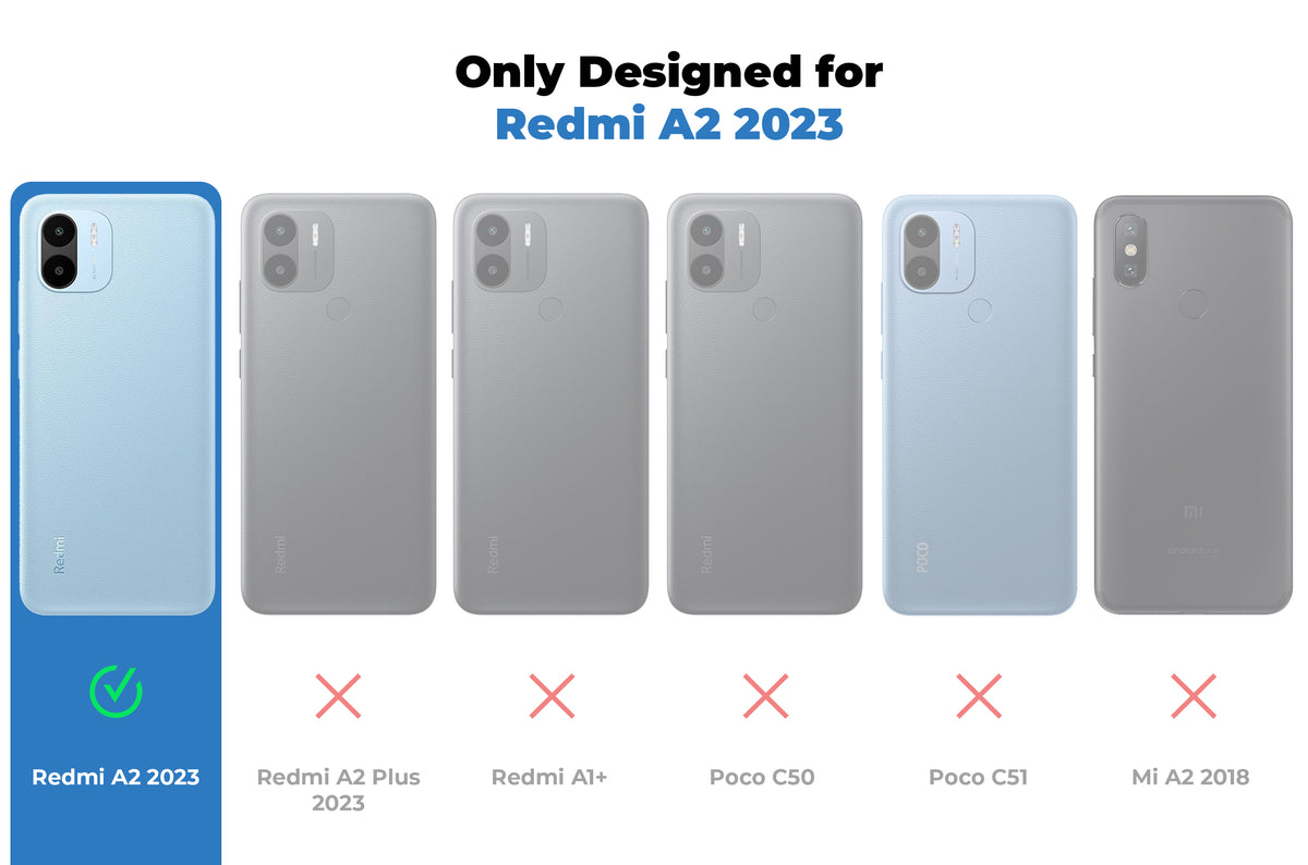Silicone Frame Transparent Hard Back Cover for Redmi A2 2023