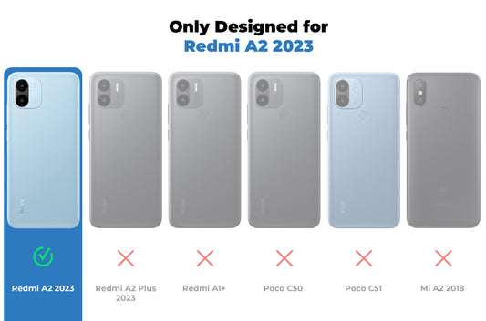 Silicone Frame Transparent Hard Back Cover for Redmi A2 2023