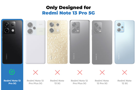 Classic Denim Finish Back Case for Redmi Note 13 Pro 5G with Raised Camera Edges & Micro-Fiber Lining