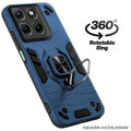 Dual layer shockproof back cover with 360° rotatable ring grip for Motorola G37 5G