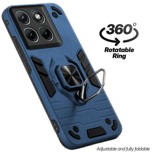 Dual layer shockproof back cover with 360° rotatable ring grip for Motorola Moto Edge 70 Fusion 5G