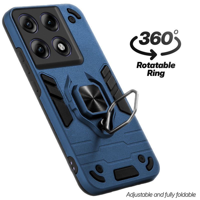 Dual layer shockproof back cover with 360° rotatable ring grip for Motorola Moto Edge 70 Pro Plus 5G