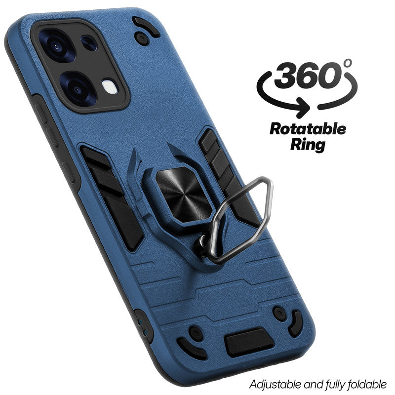 Dual layer shockproof back cover with 360° rotatable ring grip for Oppo F31 5G