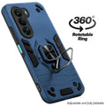 Dual layer shockproof back cover with 360° rotatable ring grip for Realme P4x 5G