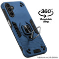Dual layer shockproof back cover with 360° rotatable ring grip for Samsung M17 5G