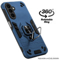 Dual layer shockproof back cover with 360° rotatable ring grip for Samsung M47 5G
